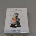 Induction Speaker with Phone Stand 5 in 1 Wireless Induction Bluetooth Audio for iPhone Android Phone Speakers Amplifier with Rechargeable Colorful Light, Birthday Gifts for Men Women Teens (Black)