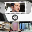 Led Sun Visor Vanity Mirror, Upgraded Large Car Mirrors with Lights, Dimmable Light up Vanity Makeup Mirror for Car,Rechargeable Universal Rear View Visor Mirrors