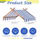 SATINIOR 47 x 40 Sandbox Replacement Canopy Blue and White Top Cover for Sandbox with Canopy UV Resistant Waterproof Oxford Fabric Roof Cover for Outdoor Shade Shelter