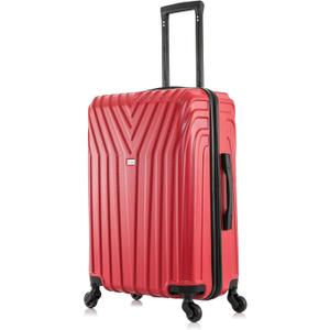 InUSA VASTY Luggage with Spinner Wheels | Durable Lightweight Hardside Suitcase, Travel Bag with Handle and Trolley, 24-Inch Medium Checked Luggage | Red