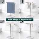 Hand Towel Holder, T-Shape Hand Towel Stand for Bathroom, Hand Towel Rack Bar Standing for Vanity Kitchen Countertop, 304 Stainless Steel, Marble Base (Chrome)