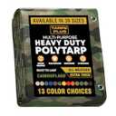 Tarps Plus Poly Tarps, Camo Tarp 10×12 ft, 12 Mil Heavy-Duty, Waterproof, UV Resistant, Reinforced Grommets, All-Purpose Cover