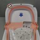 Collapsible Baby Bathtub,Baby Bath Tub with Soft Cushion & Thermometer,Baby Bathtub Newborn to Toddler 0-36 Months,Portable Travel Baby Tub (Pink)