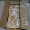 Mkono Macrame Hanging Shelf Boho Wall Decor 2 Tier Handmade Cotton Rope Rustic Wood Floating Shelves Display Photos Plants Hanging Storage Shelving for Living Room Nursery Bathroom Bedroom