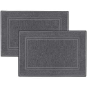Tens Towels Pack of 2 Bath Mats 100% Cotton, 20 x 32 Inches, Super Absorbent, Hotel Quality Premium Floor Towels, Luxurious, Soft & Quick Dry, Not a Bathroom Rug, Dark Grey