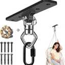 BeneLabel Ceiling Mount Swing Hanger with Bearing 900 LB Capacity Heavy Bag Hanger Stainless Steel Hanging Chair Mount 360 Swing Hardware for Aerial Silks, Punching Bag, Gymnast Ring