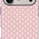 MIFEDUCT Dual Layer Case for iPhone 17 Pro Max Glossy Cute Love Heart Design 17 Pro Max Case Women Girls Slim TPU and Hard PC Shockproof Protective Phone Cover 6.9", Pink