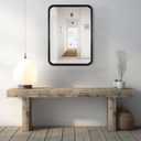 WallBeyond 18x24 Inch Wood Mirror for Bathroom, Wooden Frame Wall Mirror Farmhouse Wall Mounted Rectangle Mirror for Vanity (Horizontal/Vertical Black Color)