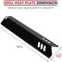 Unicook 4 Pack 15 Inch Grill Heat Plates Replacement Parts for Dyna-Glo DGF510SSP, DGF493BNP, Porcelain Grill Burner Covers, BBQ Heat Shields for Uniflame GBC1460W