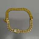 Gold Dog Chain Diamond Dog Collar Walking Metal Chain Collar with Design Secure Buckle Pet Collar Jewelry Accessories Necklace for Small Medium Large (Gold,16 Inch)