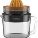 Citrus Juicer with 2 Interchangeable Cones, Premium Glass Container, Easy-to-Clean, Compact Design, Perfect for Limes, Oranges, and Lemons - Durable, Hygienic, and Versatile for Everyday Use