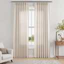 Ivory White Pinch Pleated Linen Curtains 84 Inches Long for Bedroom Farmhouse Modern Semi Sheer Drapes with Rod Pocket Hooks Light Filtering Window Treatments for Living Room Laundry Room 40x84 Inch