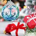 Christmas Ornaments - Stained Glass Decor - Christmas Tree Decorations - Gifts for Friends & Gift Exchange (Anchor)