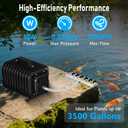 Pond Aerators for Outdoor Ponds, Air Pump for Pond up to 3500 Gallons, Complete Koi Fish Pond Aeration Kit, Oxygenation Bubbler Pump with Air Stones, Airline Tubing, Check Valves