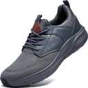Mens Non Slip Work Shoes Water Resistant Walking Sneakers Food Service Chef Kitchen (7, Grey)