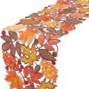 Fall Decorations for Home Fall Table Runner 36 Inches Long with Embroidered Maple Leaf. Thanksgiving Decorations for Dining Room Kitchen Table Seasonal Holiday Harvest Party Decor