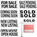 Juexica 12 Pcs Real Estate Rider Signs, Rectangle, White with Black
