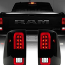 LitMiRaCle Upgrade LED Tail Lights Compatible with Dodge RAM 1500 2009-2018, Ram 2500 3500 2010-2018 Factory Halogen Taillight Models, Smoke Lens, 2PCS