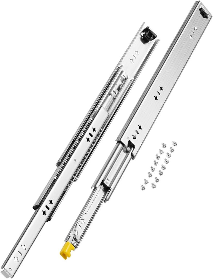 VEVOR Heavy Duty Drawer Slides 20inch, 1 Pair Locking Drawer Slides 250lbs Load Capacity, Side Mount Ball Bearing, 3-Fold Full Extension