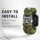 Paracord Band Compatible with Apple Watch Band 38mm 40mm 41mm 42mm 44mm 45mm for MenSurvival Military Tactical Paracord Weave Wristband Compatible for iWatch Series SE 7/6/5/4/3/2/1 (Army Green)