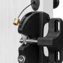 Key Lockable 2 Sided Gate Latch with Spring Pull Cable and Key,2 Way Gate Fence Lock for Outdoor Gates,Locking Gate Door Lock Fence Latch Gate Hardware for Metal,Wood,Vinyl Fence,Black Finish