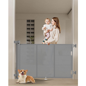 Upgrade 120 inch Retractable Baby Gates Extra Wide with Reinforced Strip Design to Prevent Crawling Through, 10 Foot Retractable Dog Gate, 48" Tall, Retractable Gate for Indoor/Outdoor