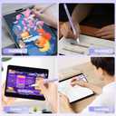 4 x Stylus Pen for iPad 9th & 10th Generation, Battery Indicators Apple Pencil with Palm Rejection Tilt Sensitivity Pen for 2018-2025 Apple iPad 10/9/8/7/6th, Pro 12.9/11/13 M4, Mini 5/6, Air 3/4/5/M2 (Gradient Purple)