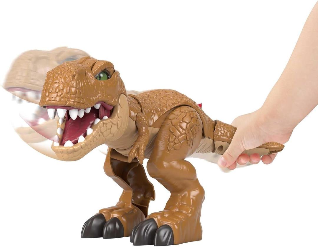 Fisher-Price Imaginext Jurassic World Dinosaur Toy Thrashin Action T. rex Figure with Chomping Action for Pretend Play Kids Ages 3+ Years