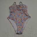 OYOANGLE Girl's Boho One Piece Swimsuit Floral Print Ruched Beach Sports Bathing Suits Modest Swimwear M