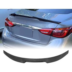 Rear Spoiler for Infiniti Q50 2014-2024 4 Door Sedan M4 Style Rear Trunk Spoiler Lip Tail Wing Carbon Fiber Painted(M4 Style Carbon Fiber)