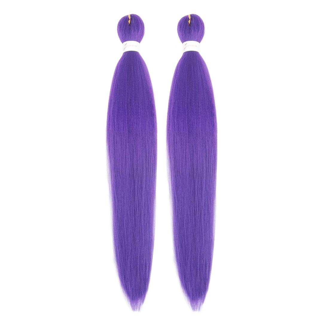 Diha Purple Hair Extensions,26 inch Purple Braiding Hair Pre Stretched Long Synthetic Braids for Stage Party Costume Cosplay