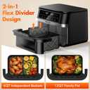 Dual Basket Air Fryers with Flex Basket, 12QT Double Air Fryer with Viewing Window & 50PCS Paper Liners, for 10 People, 12-in-1 Digital Panel with Sync & Light, for Bake, Roast, Reheat,Dishwasher Safe