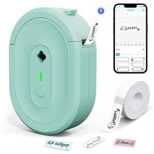Label Maker Machine with Tape, N12 Bluetooth Mini Label Makers, Portable Labels Printer Wireless Labeler for Home Office School Kids Items Organization