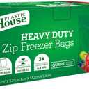 Zip HD Freezer Bags Quart Size, 20 Count, Case of 480 (24 packs x 20)