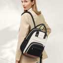 LOVEVOOK Small Backpack Purse for Women, Mini Backpack bag, Cute Fashion Backpack for Daily Travel Work, Beige-Black-Brown