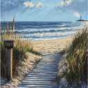 STGLCR 5D Beach Scenic Diamond Painting, Road Diamond Painting Kit for Adults, Diamond Art Kits for Begginners DIY Full Drill Crystal Rhinestone Arts and Crafts 16x12inch