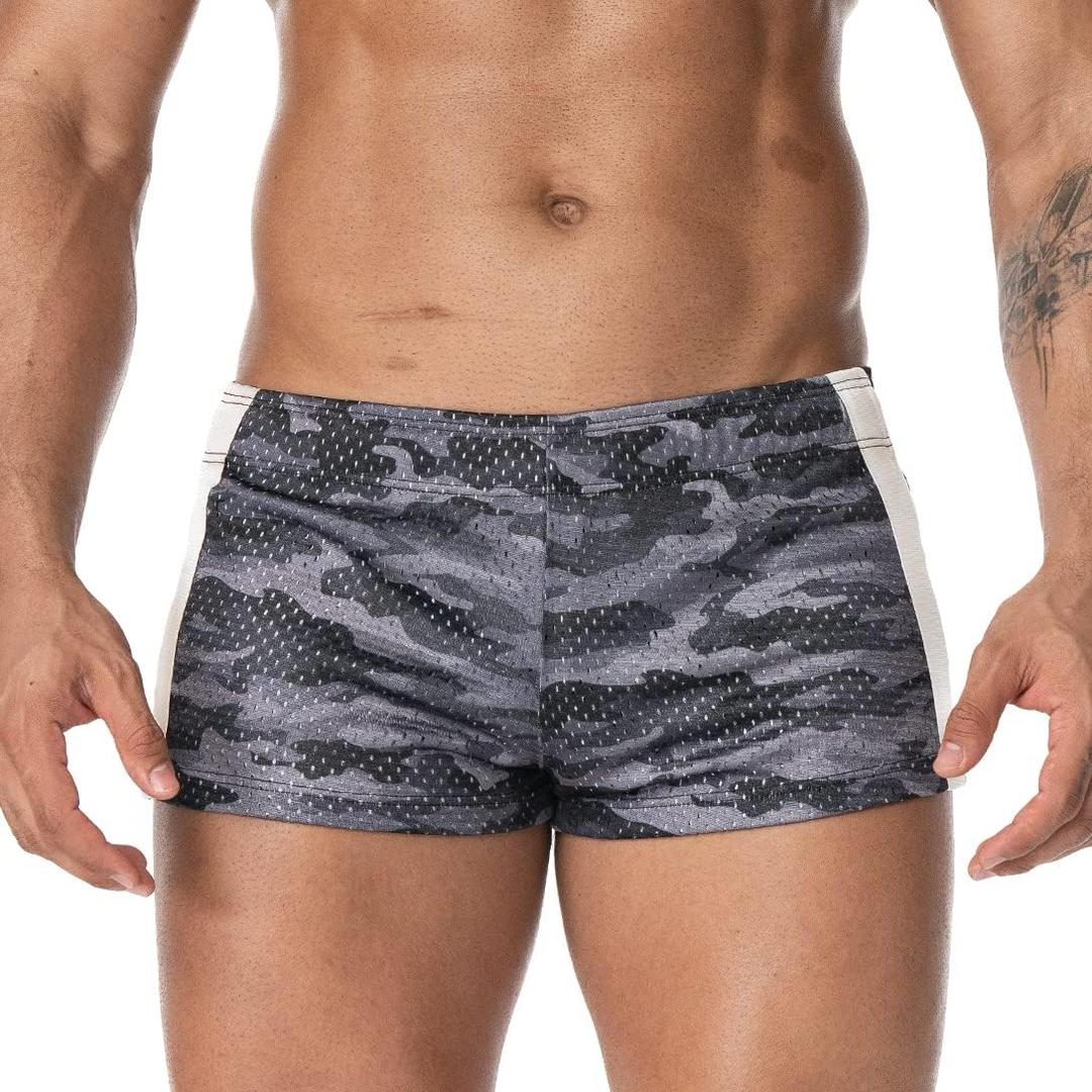 AIMPACT Men's Mesh Running Shorts Retro 3 Inch Quick Dry Gym Athletic Workout Short Shorts (X-Large, Camoblack)