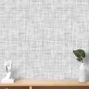 Gray Grasscloth Peel and Stick Wallpaper Texture Contact Paper 17.3"x120" Vintage Wallpaper Removable Waterproof Wall Paper for Room Walls Cabinets Furniture Drawers Desk