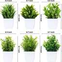 Unittype 12 Pcs Fake Plants Small Artificial Faux Plants for Shelf Mini Plastic Potted Greenery for Home Office Desk Bathroom Bedroom Indoor Decor(White Pot,Green)