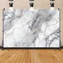 Leowefowa 10x8ft Luxury Gray Marble Photography Backdrop Abstract Gradient Art White Gray Marble Background Luxury Modern Gold Texture Birthday Weeding Party Banner Studio Prop Decoration