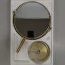 Antique Brass Makeup Mirror 1X/10X Free Standing 8 Inches 360 Swivel Dual-Sided Tabletop Makeup Mirror, Metal