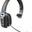 Trucker Bluetooth Headset, V5.2 Wireless Headset with Upgraded Microphone AI Noise Canceling, On Ear Bluetooth Headphone with Mute for Driver Office Call Center (Black)