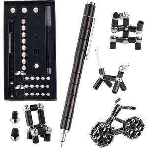 Fidget Pen,Magnetic Pen Decompression Magnetic Toy PenMagnet Pen Fidget Toy Relieve Pressure Novel Toy Gift for Kids or Friends! (Big Black) (Large)