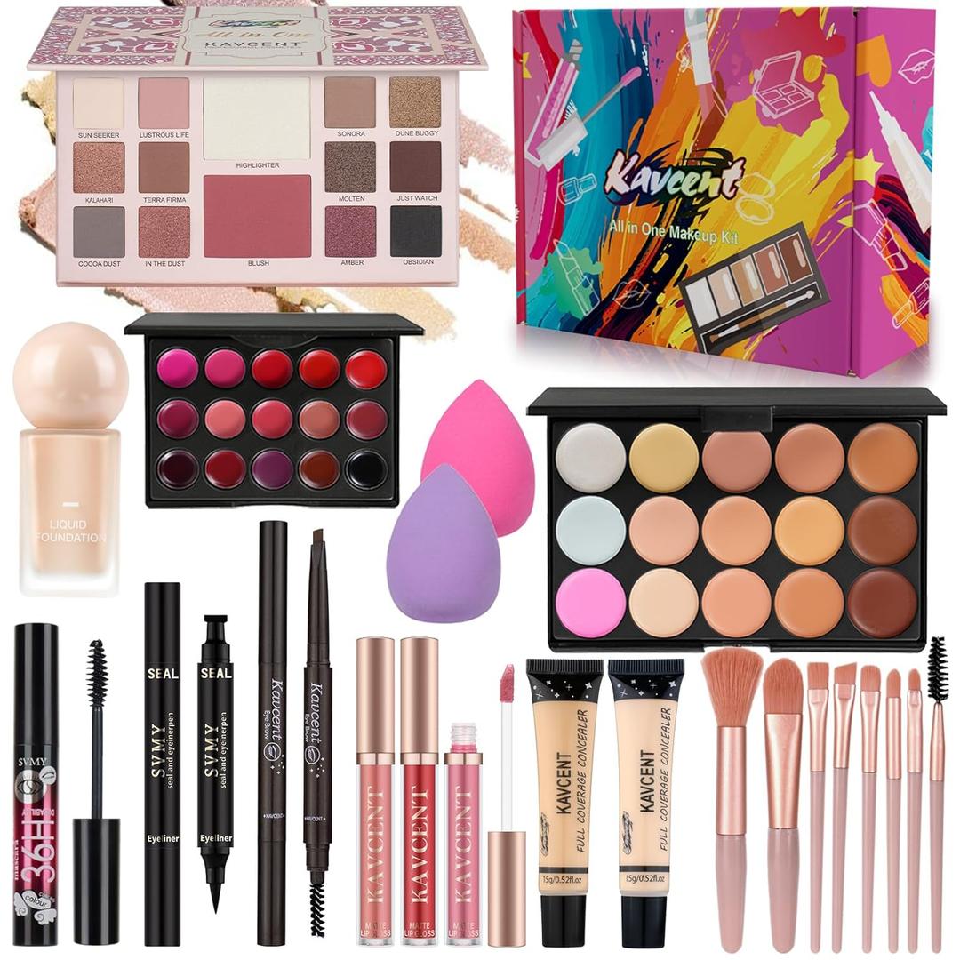 Makeup Kit for Women full Kit Makeup Set for Teens Girls Teenagers Eyeshadow Palette Foundation Makeup Gift Set for Women Makeup Kit for Teens (Medium)