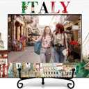 Italy Picture Frame, Family Vacation in Italy, Wedding Gift, Honeymoon Gift, 4x6 Photo Frame for Desk Display, Wooden Photo Frame -J02