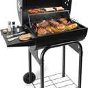 Barrel Barbecue Charcoal Grill: Premium Spacious Outdoor BBQ Grill with Side Table - Ideal for Patio Cooking Backyard Grilling Camping Picnics Tailgating Parties