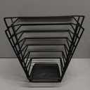 2 Pack Multi Step File Organizer Incline Desktop File Sorter Metal Wire Mesh Step File Letter Sorter, 7 Sections, Black