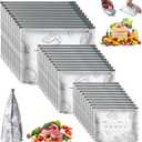 Reusable Aluminum Foil Sealable Storage Bags, Stand Up Foil Sealable Bags with Label and Zip Lock, Food Storage Preservation Bags with a Stand-up Bottom Design for Vegetable Fruit Meat (20PCS,Large)