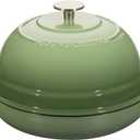 Enameled Cast Iron Dutch Oven Pot with Lid, Round Bread Oven for Homemade Sourdough Bread Baking, 6 Quart, Pistachio Green