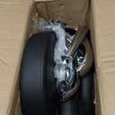 KKTONER Rolling Stool with Mid Back Height Adjustable Chair PU Leather Swivel Chair with Wheels for Office Home Task Drafting (Black)